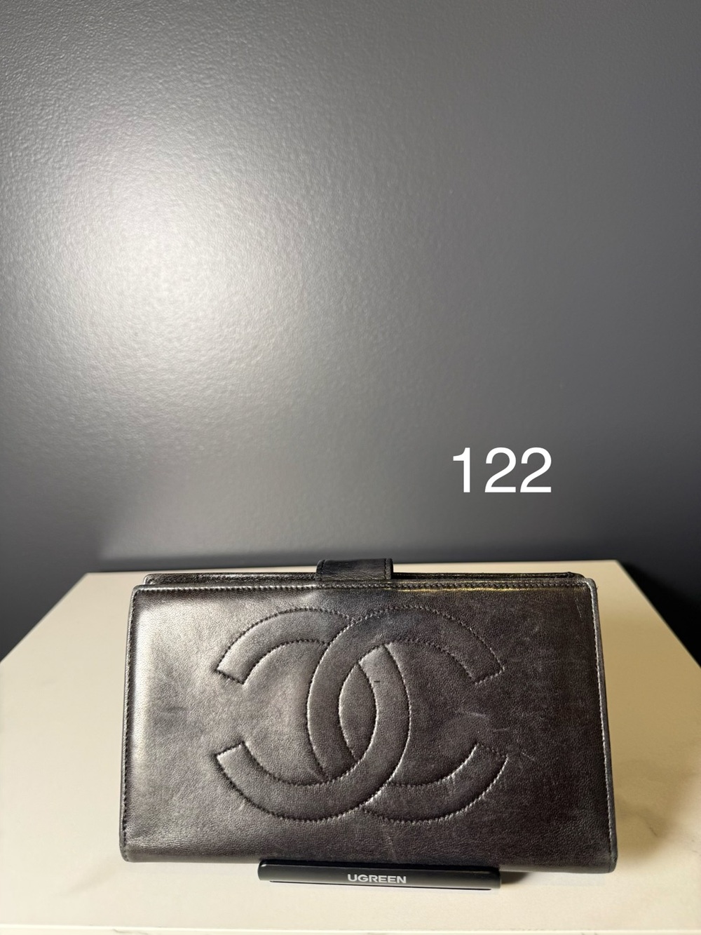 CHANEL Black Quilted Leather CC Flap Wallet